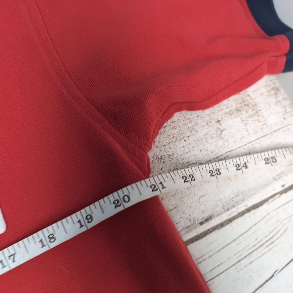 Tommy Hilfiger Red Color Block Polo Shirt Men Size XL - Picture 5 of 8